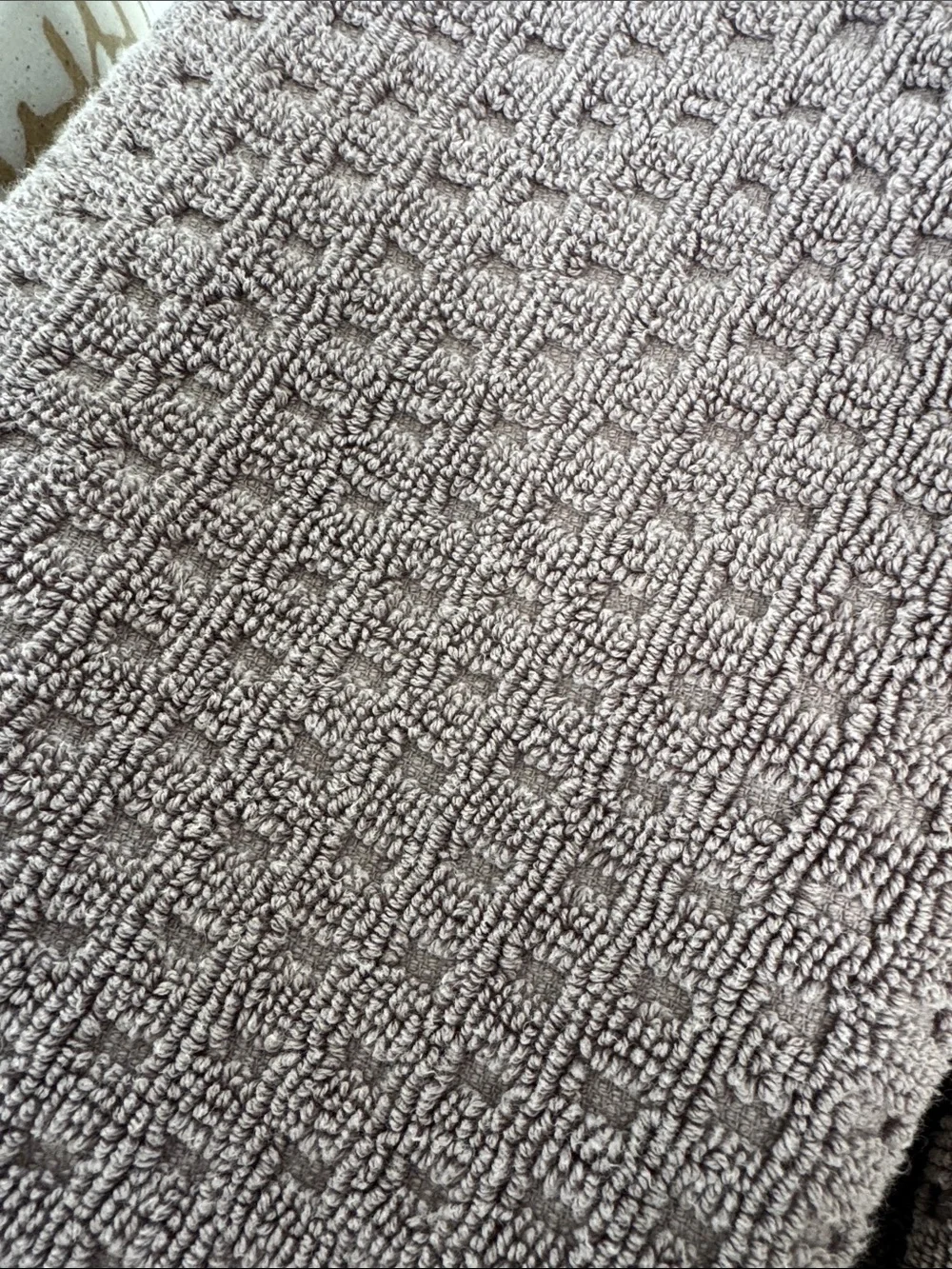Textured Bath Towel Set in Taupe Gray